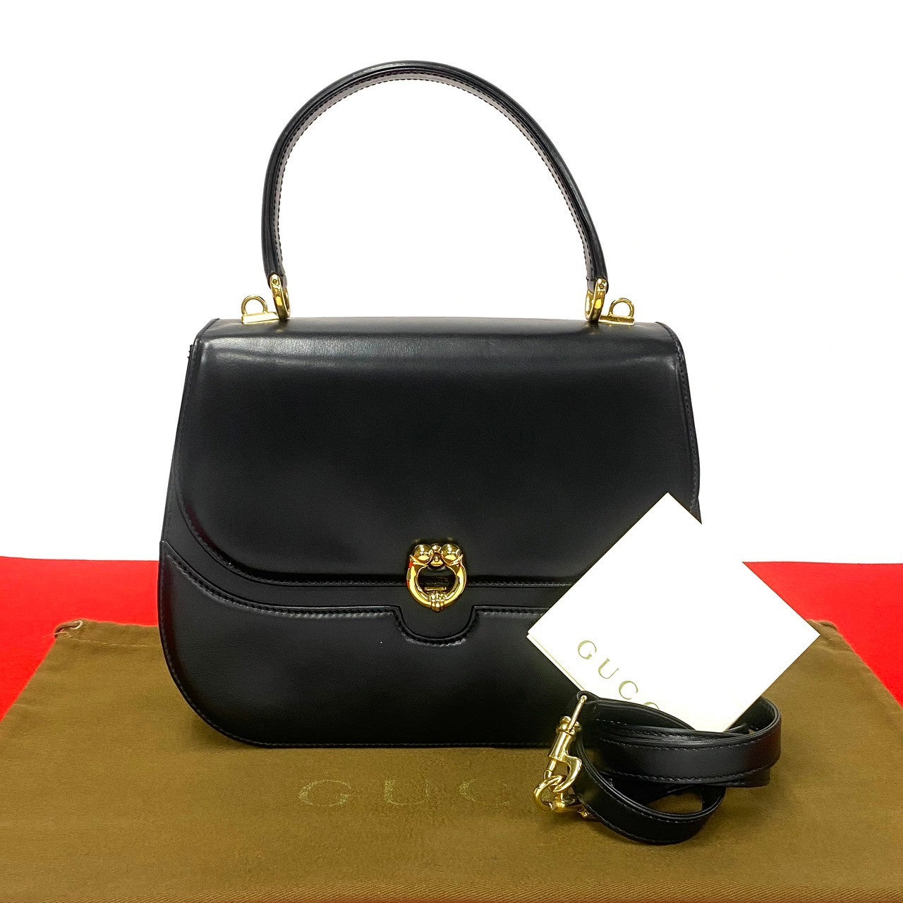 Gucci Leather Top Handle Bag Leather Handbag in Very Good Condition