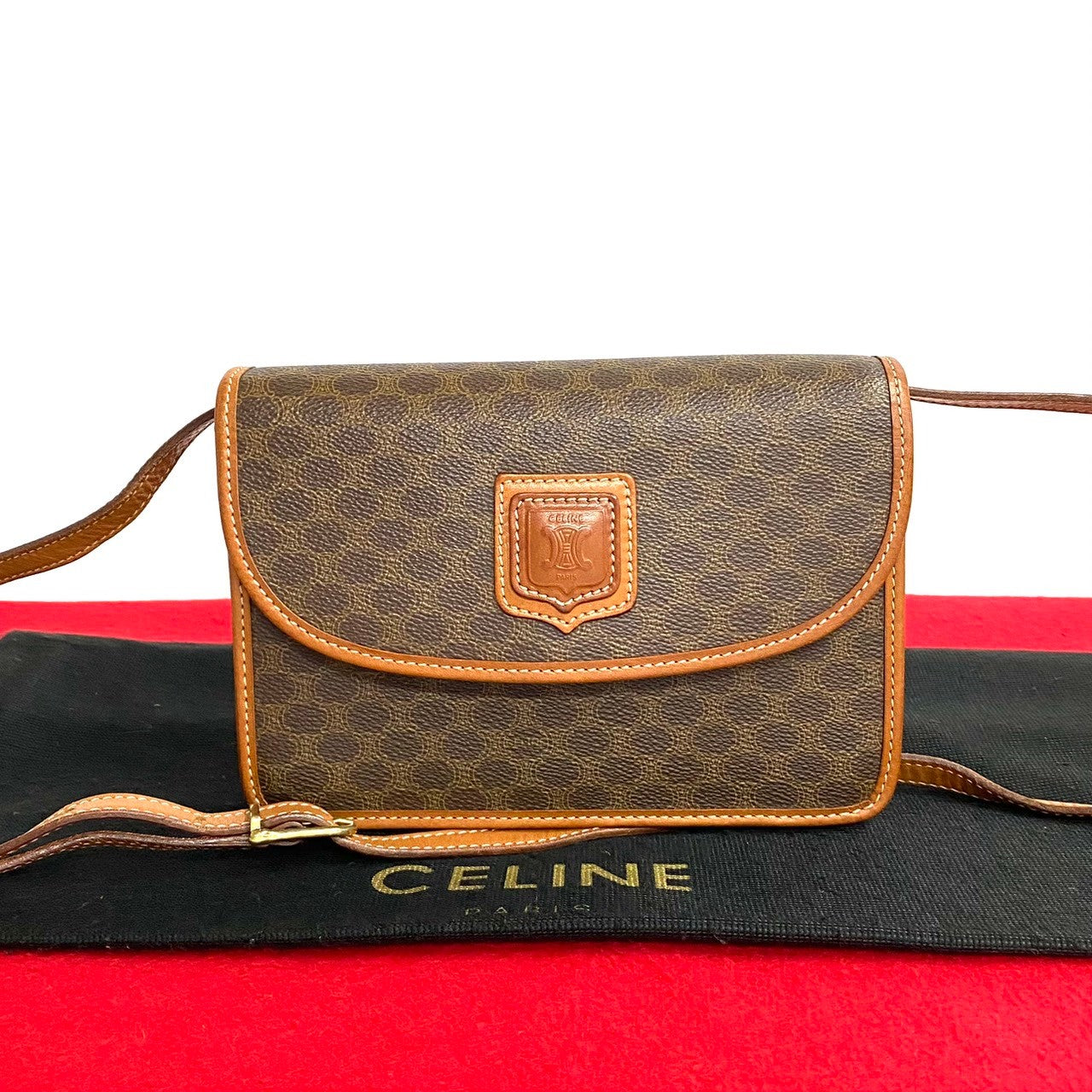 Celine Macadam Crossbody Bag  Canvas Crossbody Bag in Very Good Condition