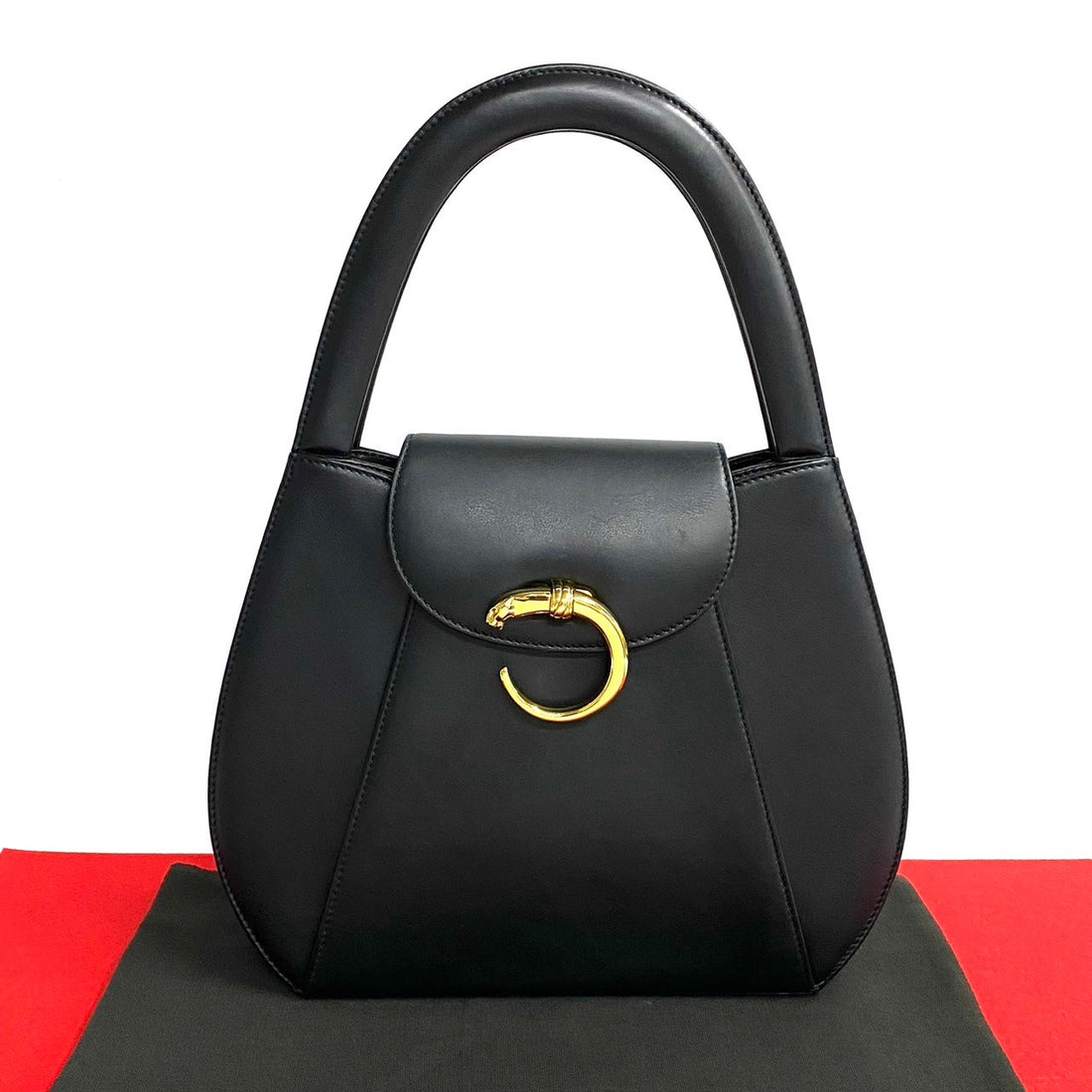 Cartier Cartier Leather Panthere Handbag Black Leather Handbag 22413 in Very Good Condition