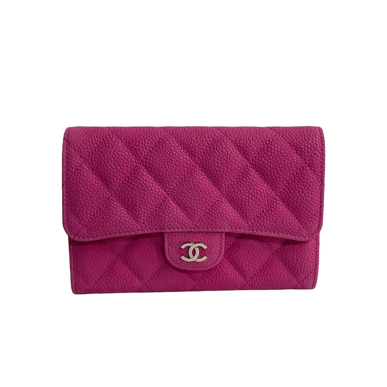 Chanel Caviar Leather Bifold Wallet Pink