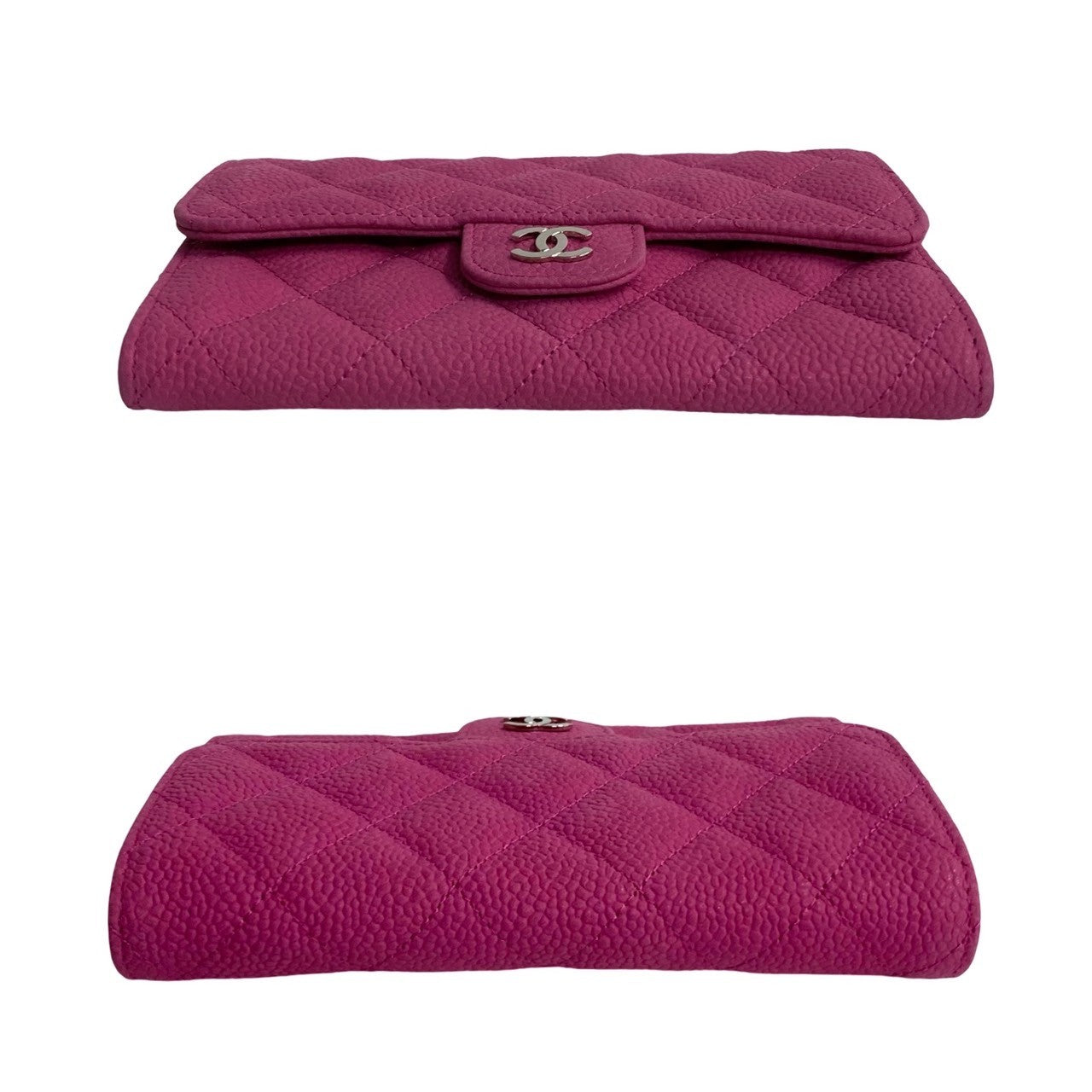 Chanel Caviar Leather Bifold Wallet Pink