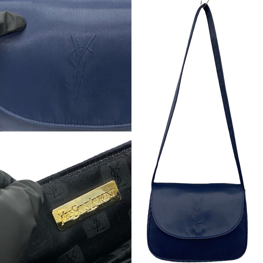 Yves Saint Laurent Nylon Cassandra Logo Shoulder Bag