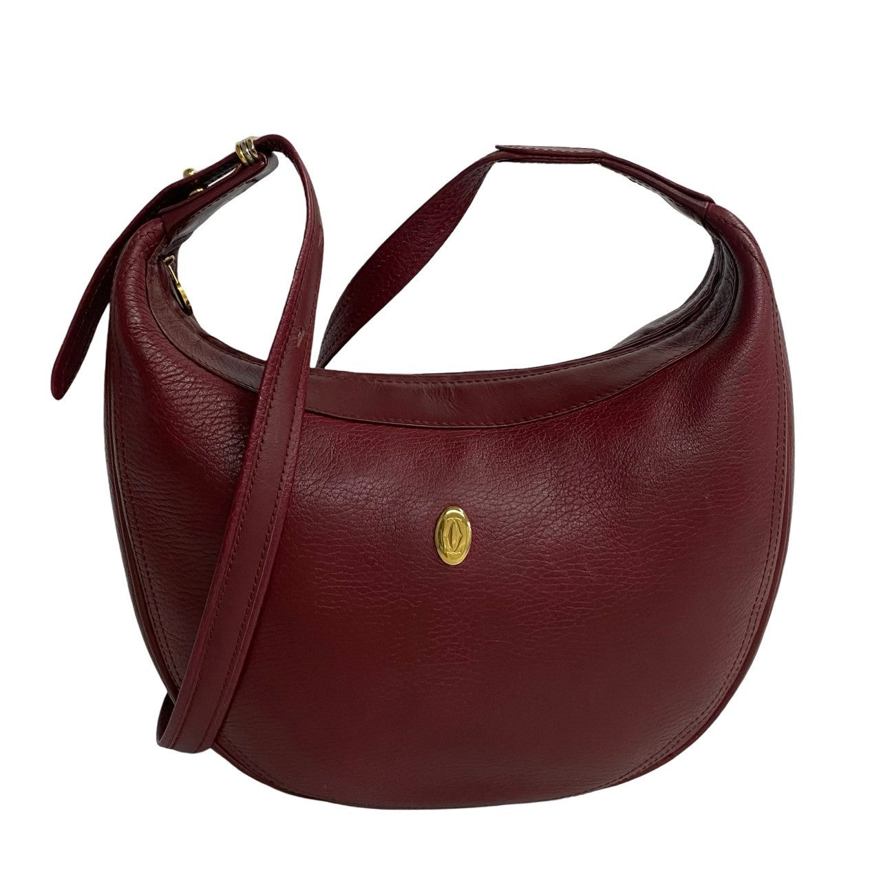 Cartier Leather Shoulder Bag Bordeaux