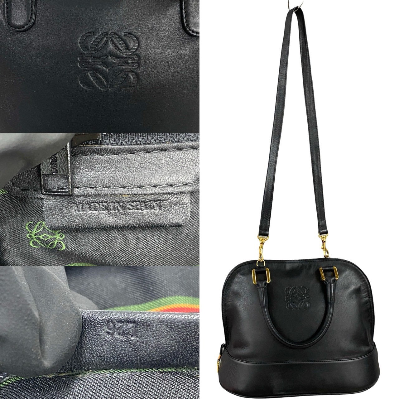 Loewe Anagram Logo 2way Handbag Black 33097