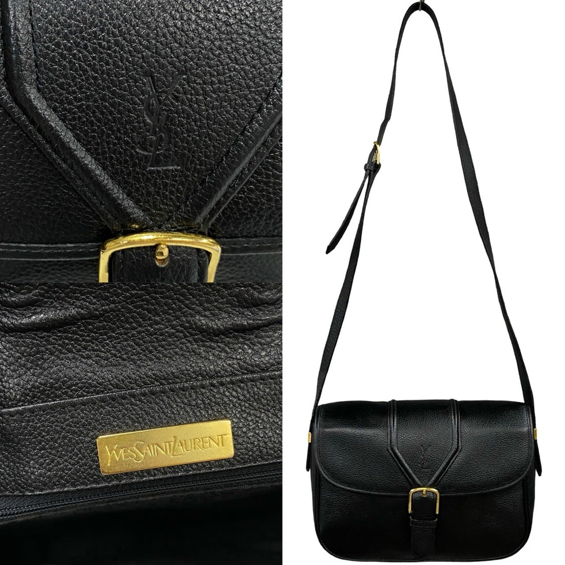 Yves Saint Laurent Leather Shoulder Bag Black