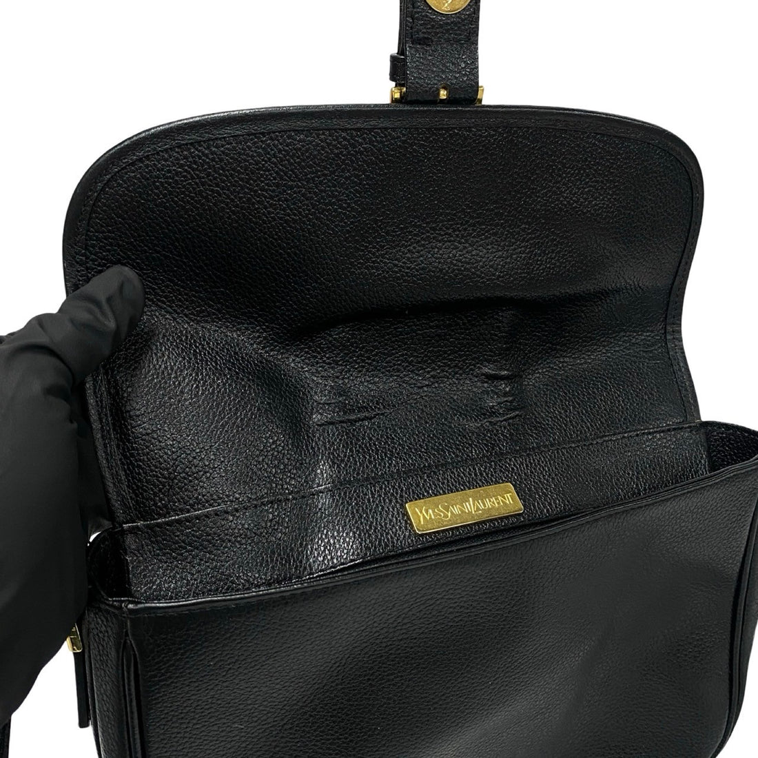 Yves Saint Laurent Leather Shoulder Bag Black