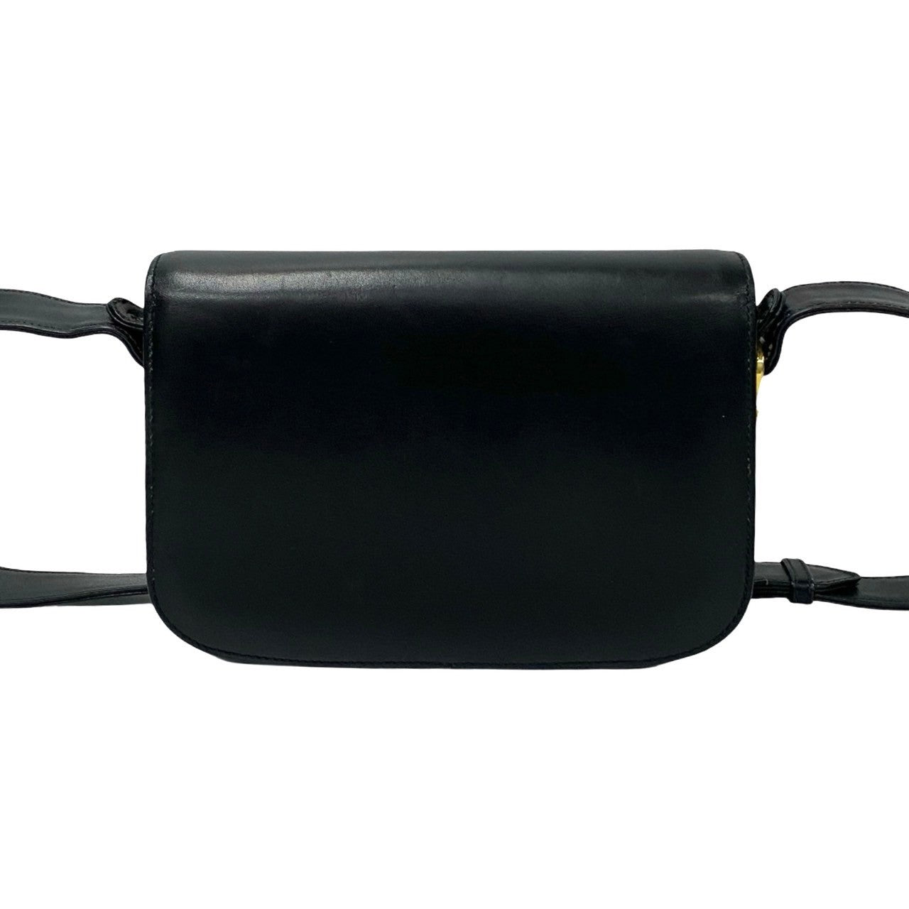 Celine Vintage Calf Leather Shoulder Bag Black