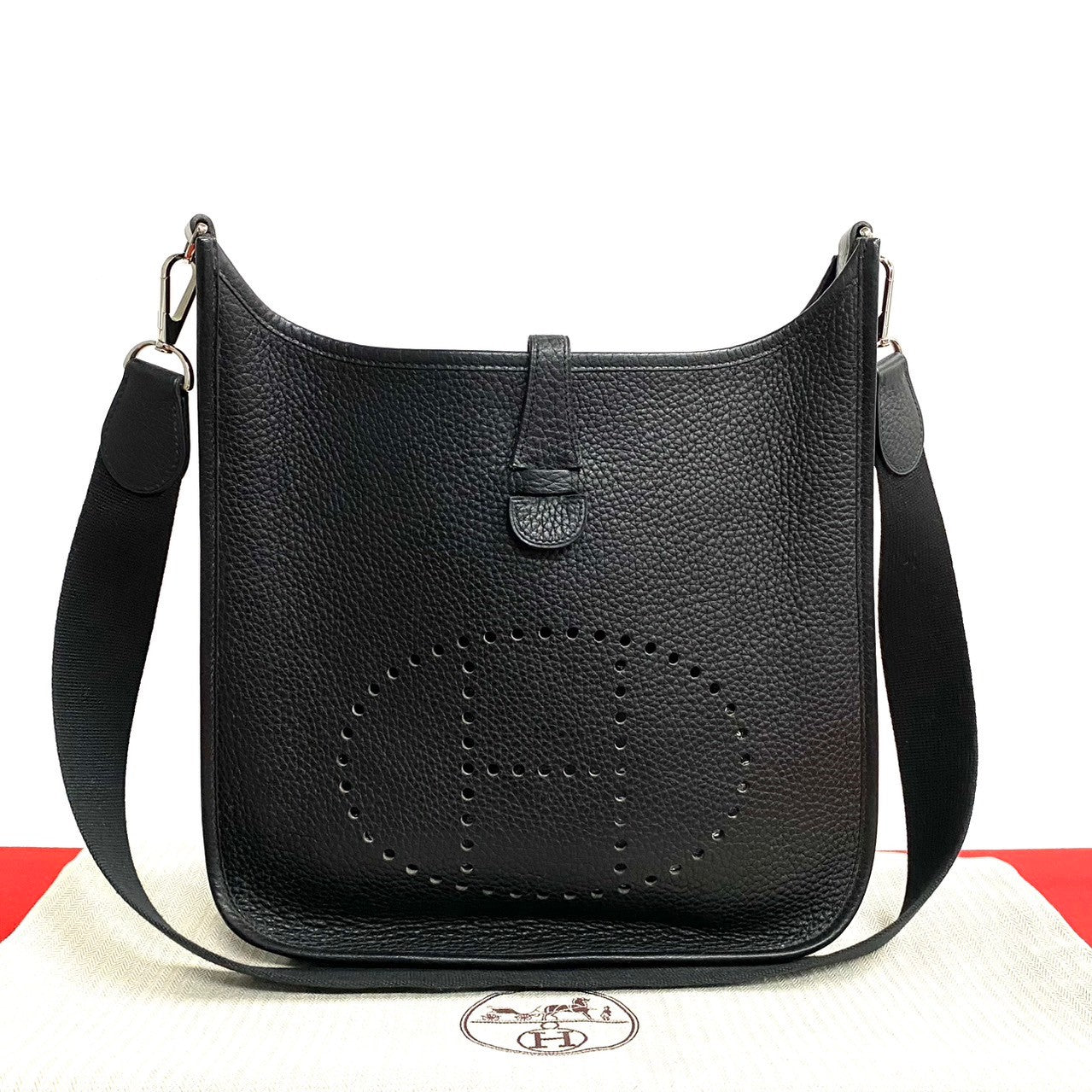 Hermes Evelyne PM Leather Mini Shoulder Bag Black