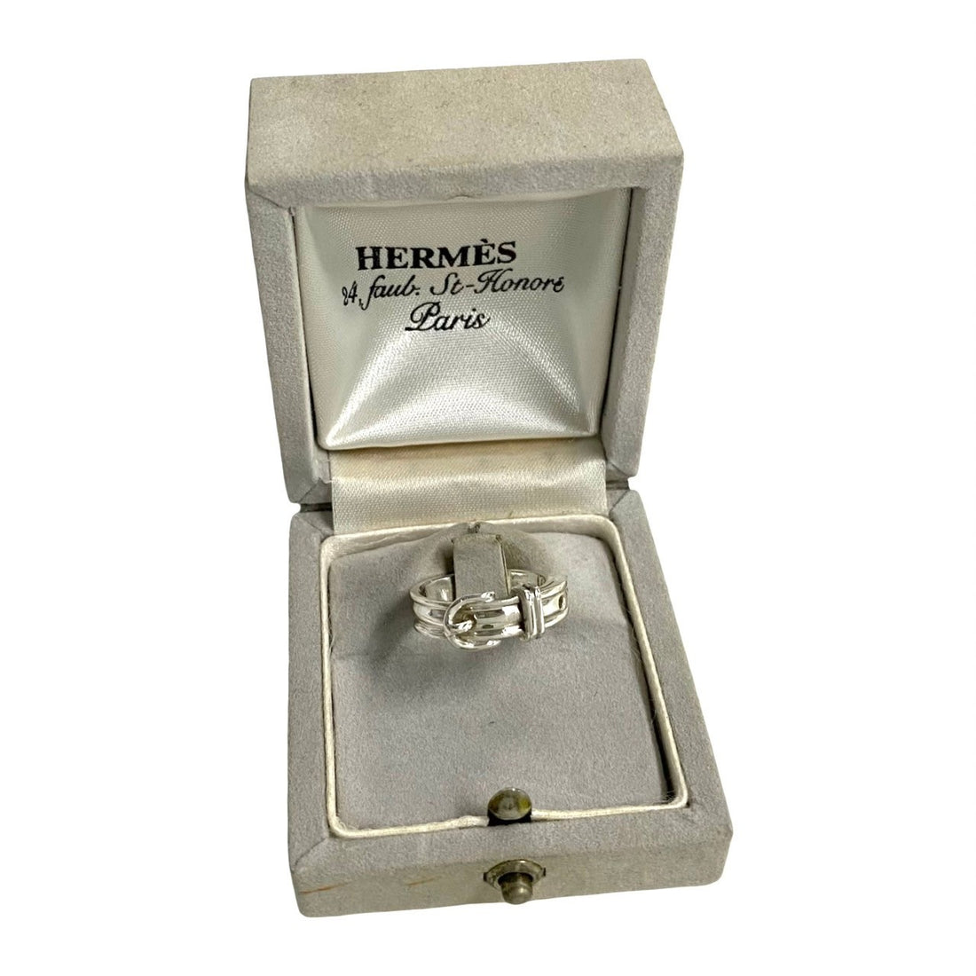 Hermes Silver 925 Belt Ring Size 9