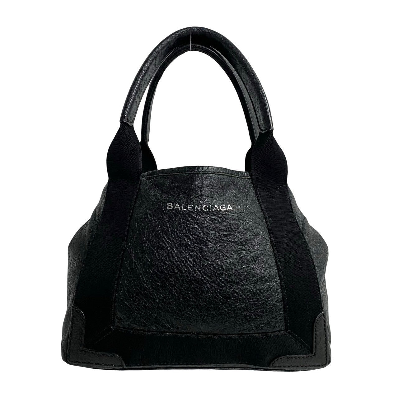 Balenciaga Navy Cabas XS Leather Mini Handbag Black