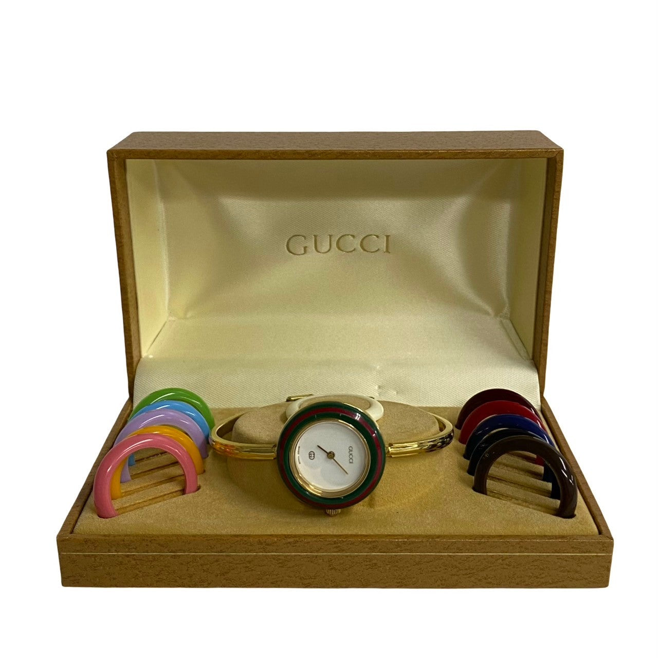 Gucci Change Bezel Quartz Watch Gold Unisex