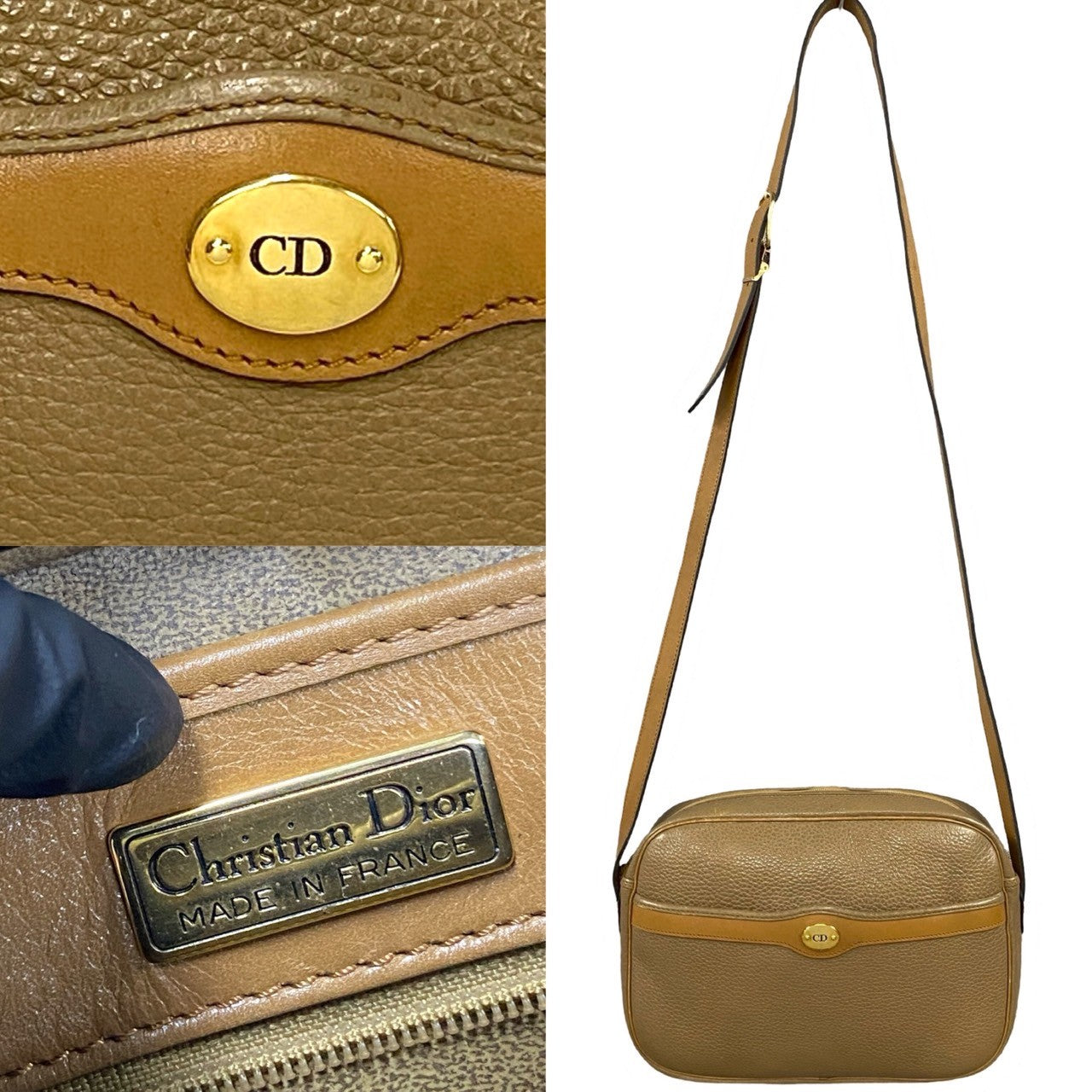 Dior Leather Shoulder Bag Brown