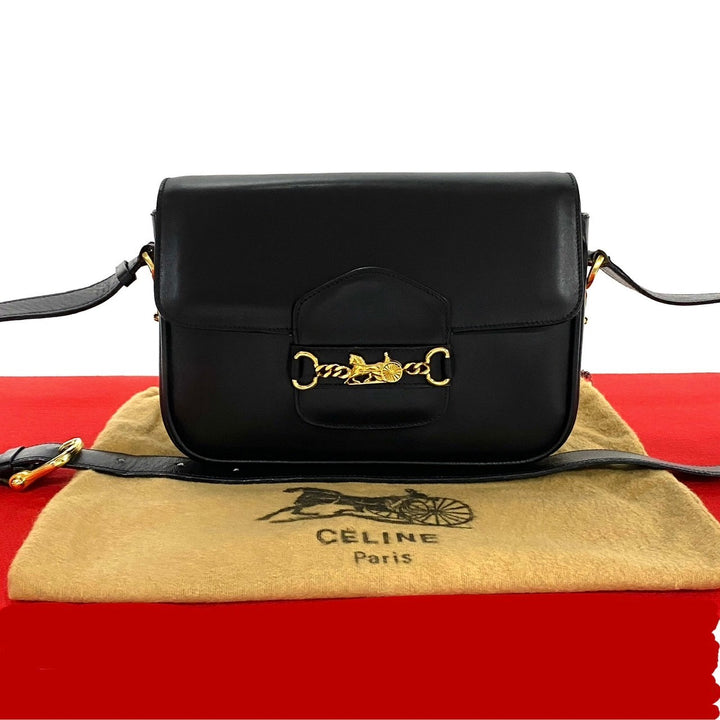 Celine Leather Mini Shoulder Bag Black