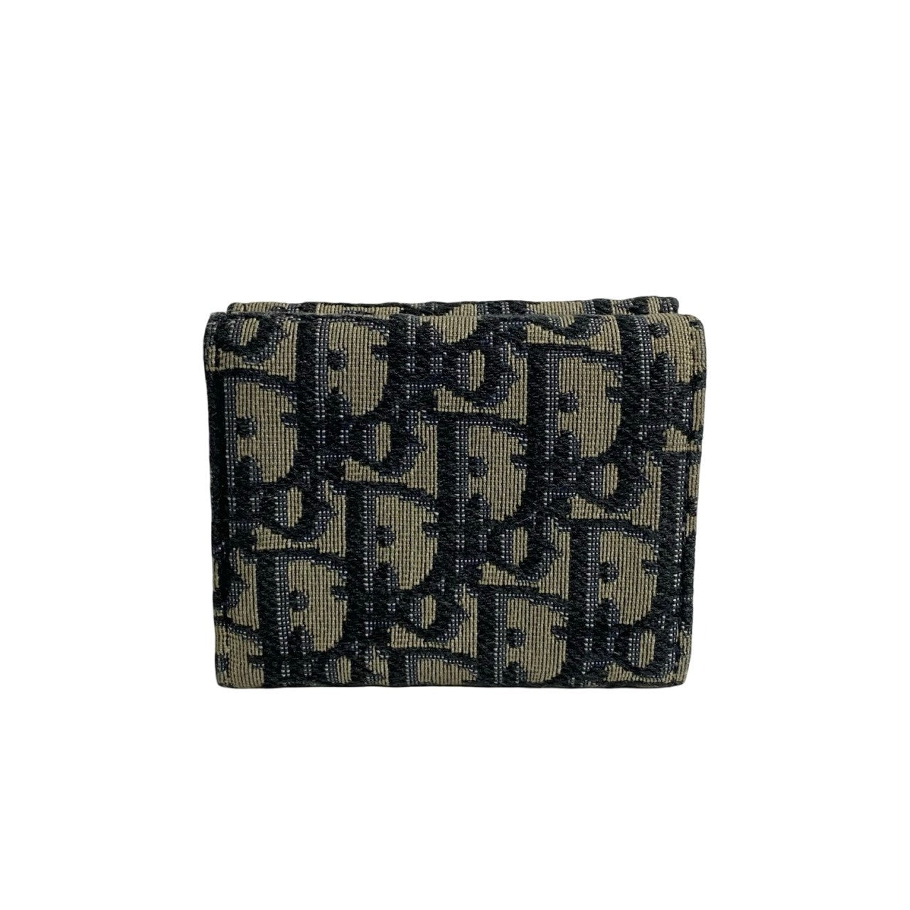 Christian Dior Oblique Canvas Leather Mini Wallet Navy