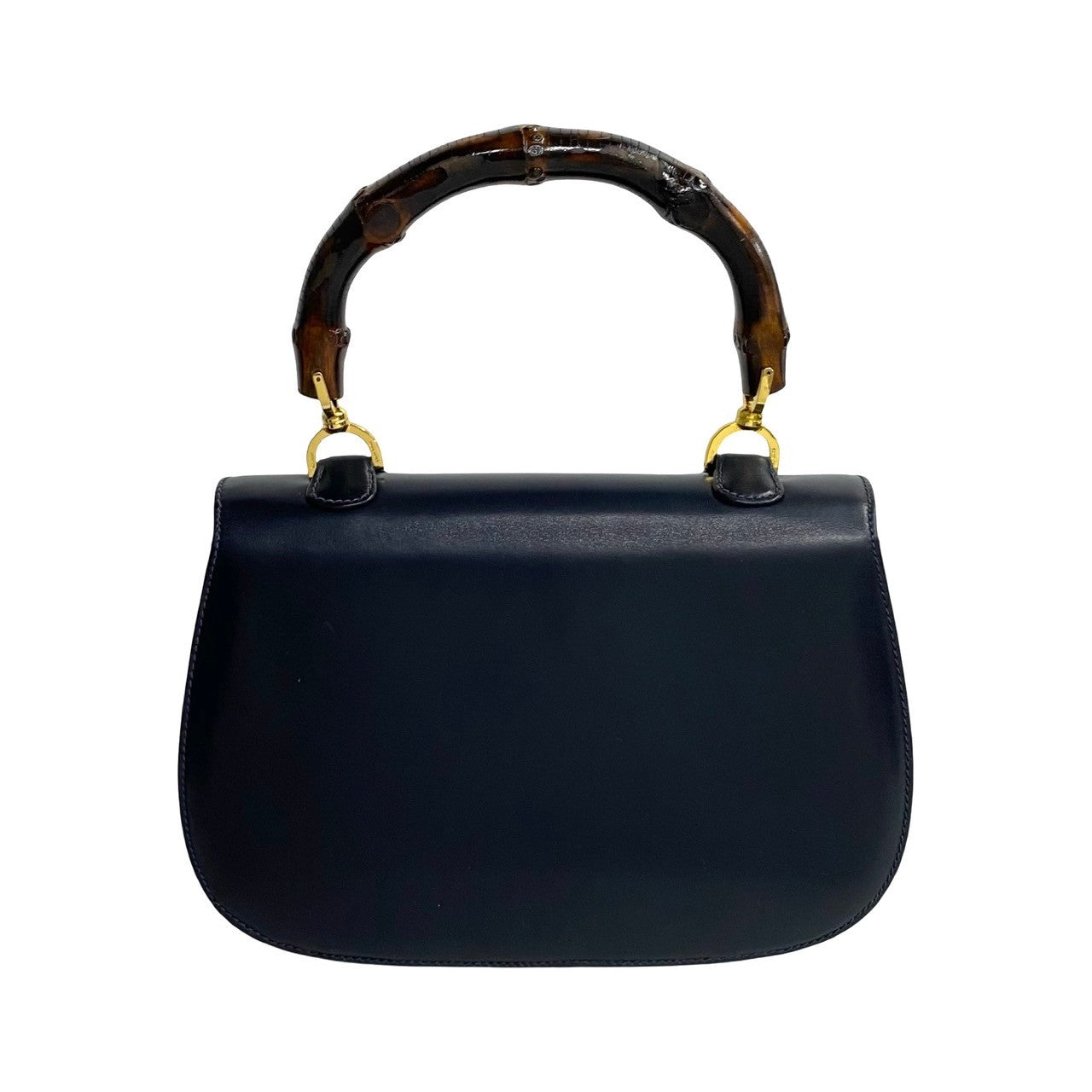 Gucci Bamboo Leather Handbag Navy