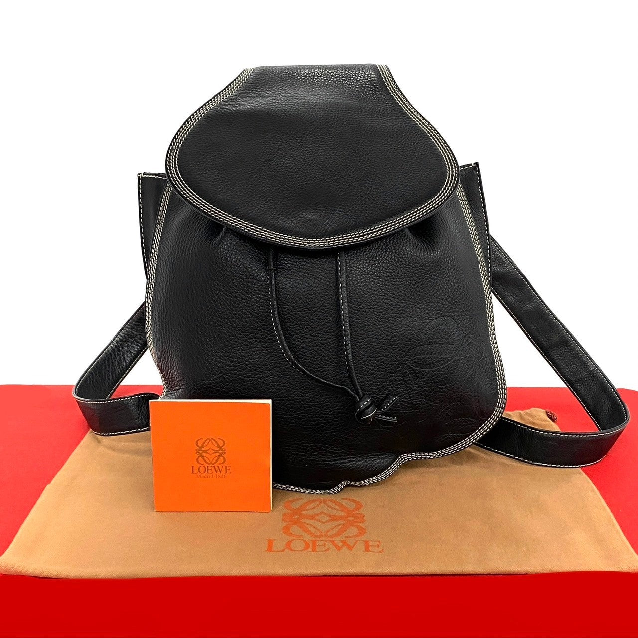 Loewe Leather Anagram Logo Backpack 34005