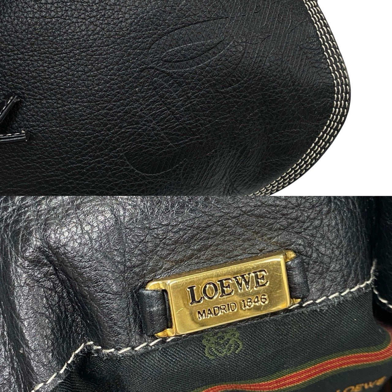 Loewe Leather Anagram Logo Backpack 34005