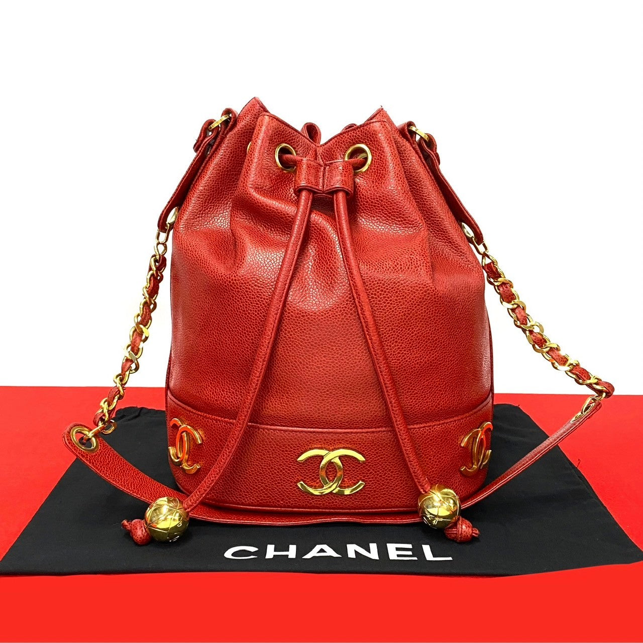 Chanel Triple Coco Shoulder Bag Red