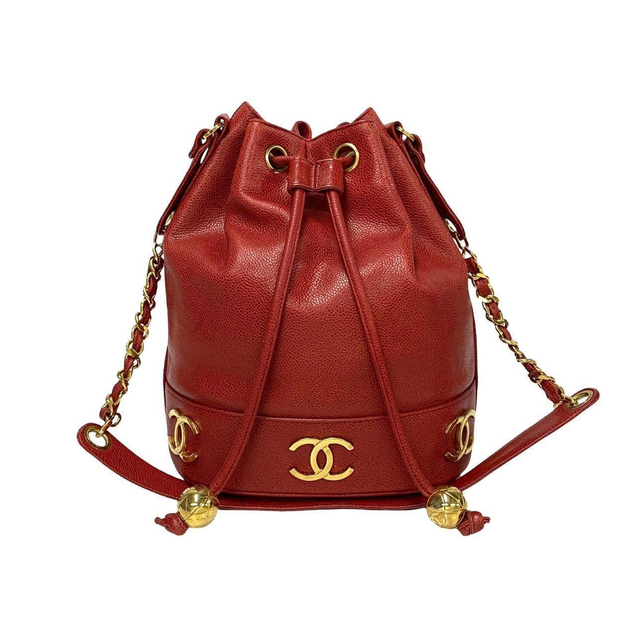 Chanel Triple Coco Shoulder Bag Red