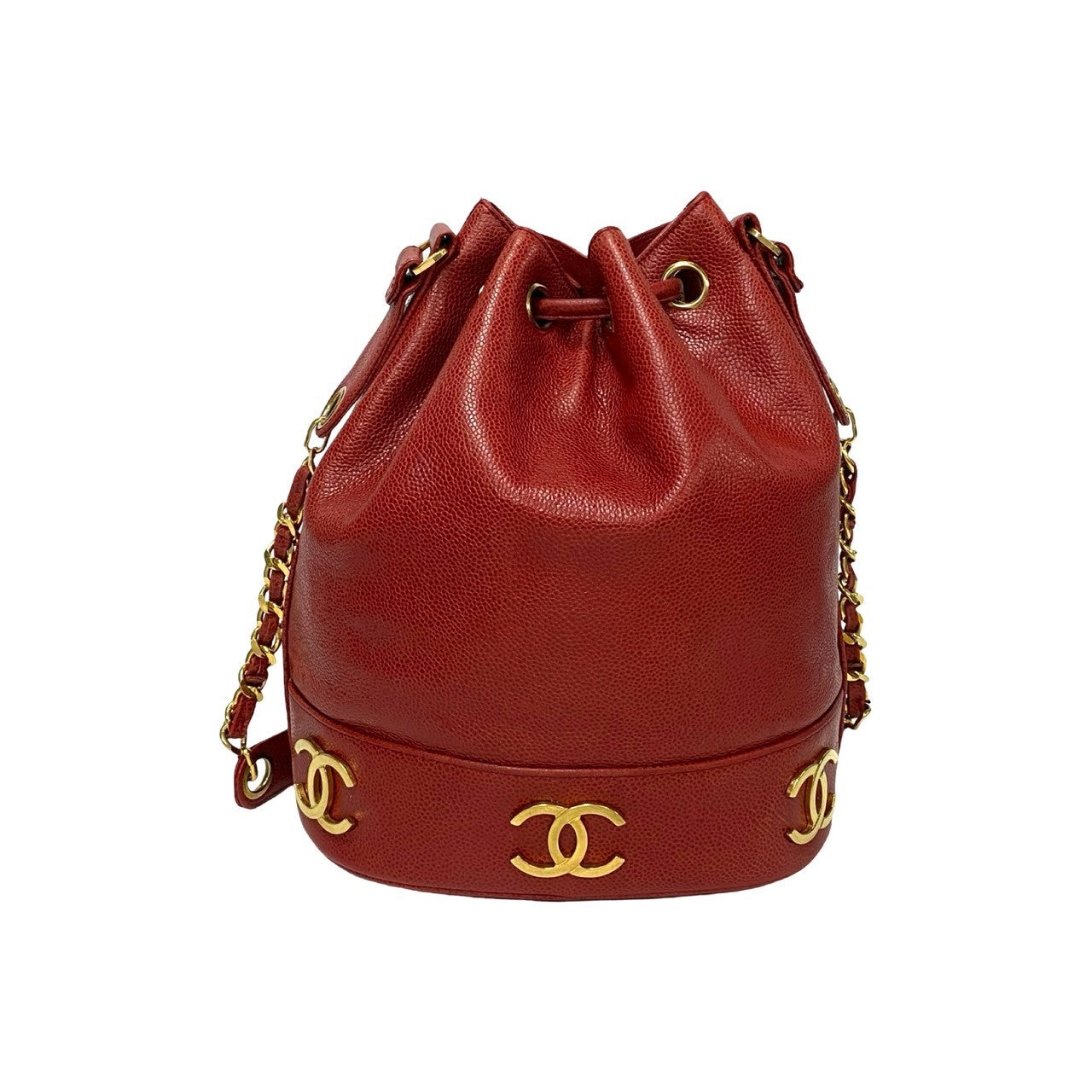 Chanel Triple Coco Shoulder Bag Red