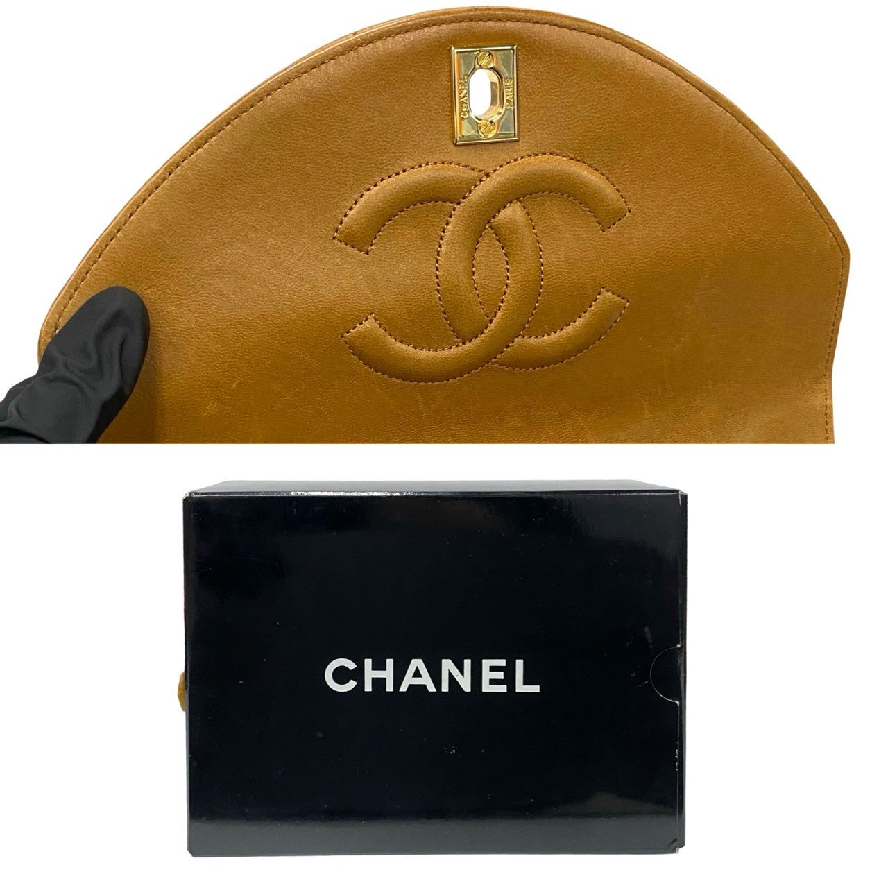 Chanel Lambskin Matelasse Chain Shoulder Bag Brown