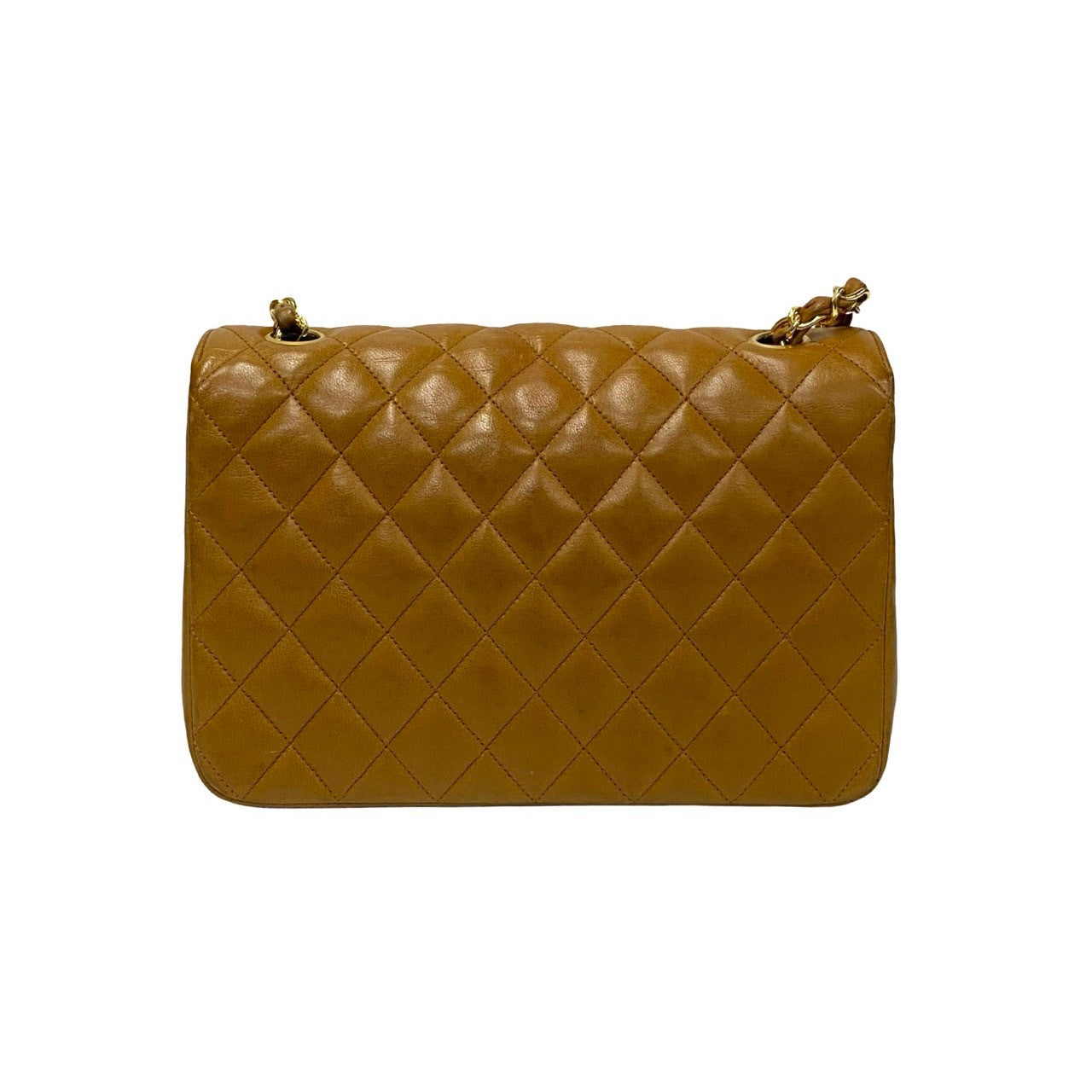 Chanel Lambskin Matelasse Chain Shoulder Bag Brown