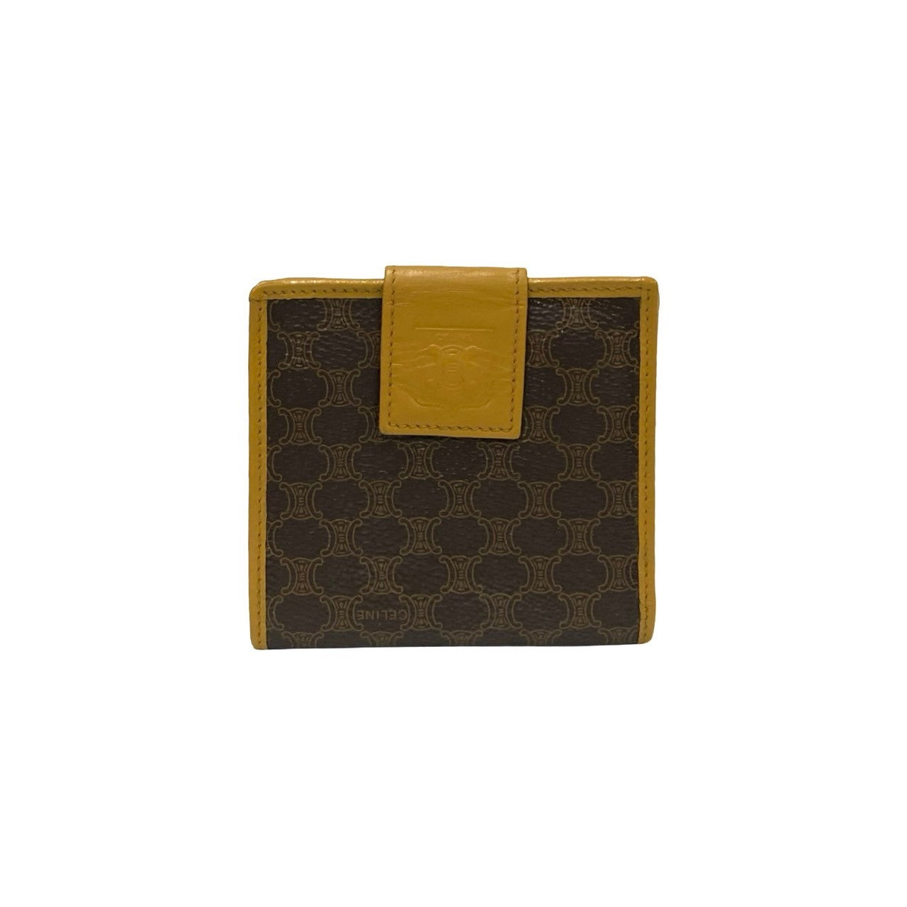 Celine Vintage Macadam Leather Wallet Brown