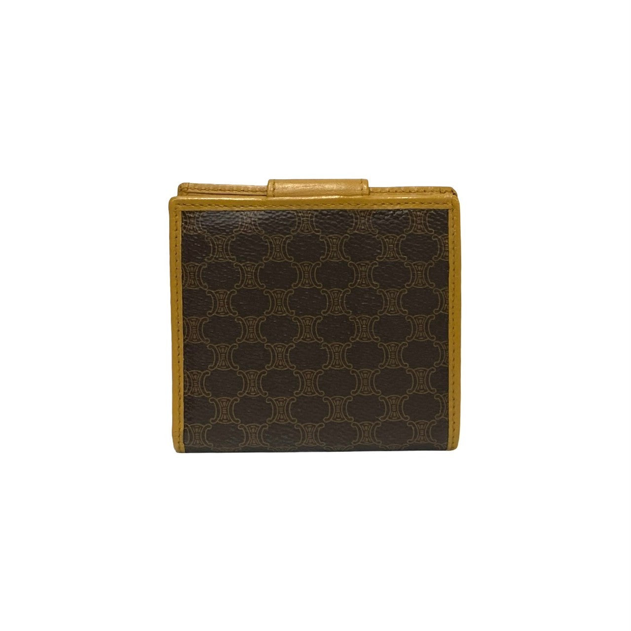 Celine Vintage Macadam Leather Wallet Brown