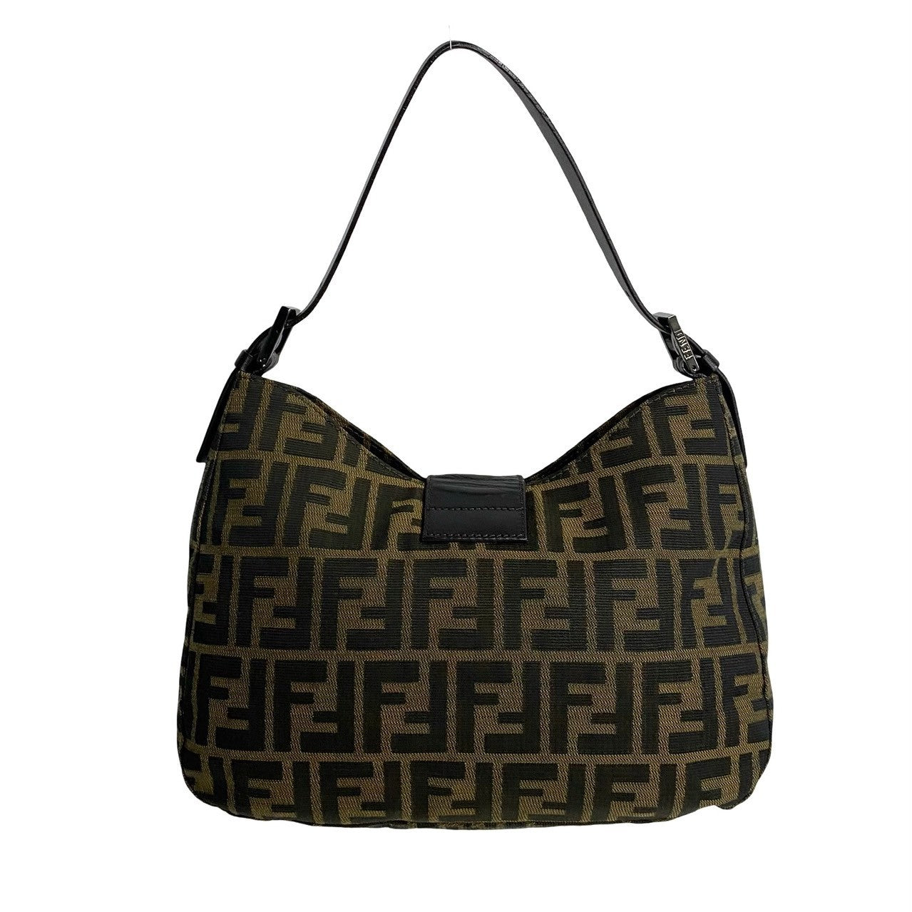 Fendi Leather Canvas Mamma Baguette Shoulder Bag