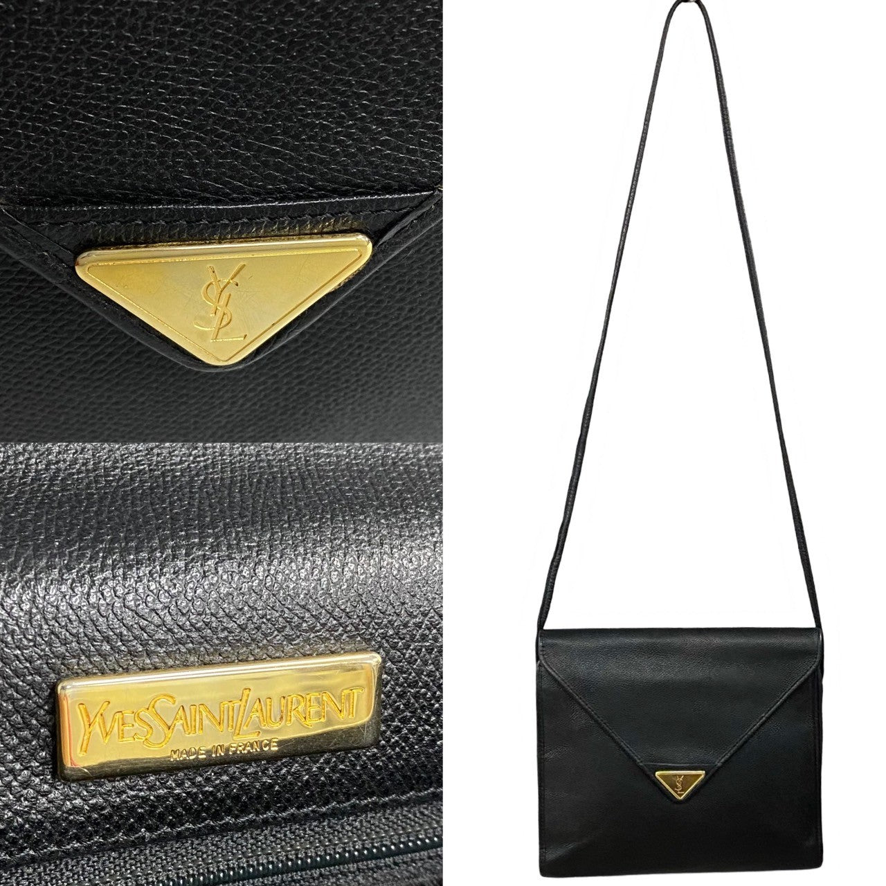 Yves Saint Laurent Leather Shoulder Bag Black