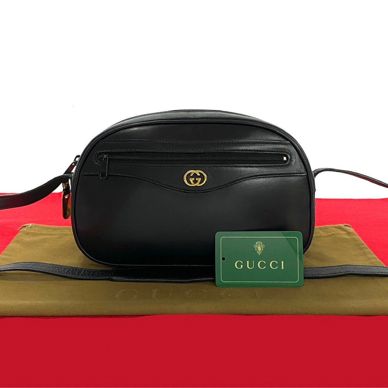 Gucci Leather Mini Shoulder Bag Black