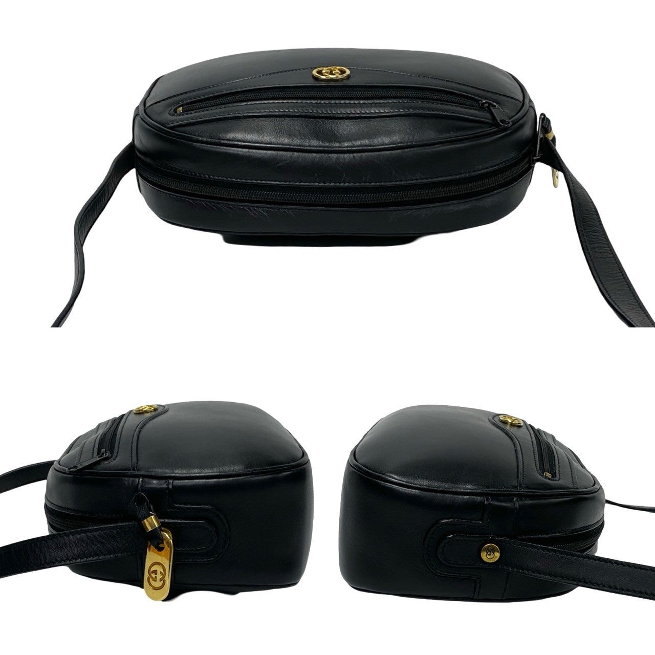 Gucci Leather Mini Shoulder Bag Black