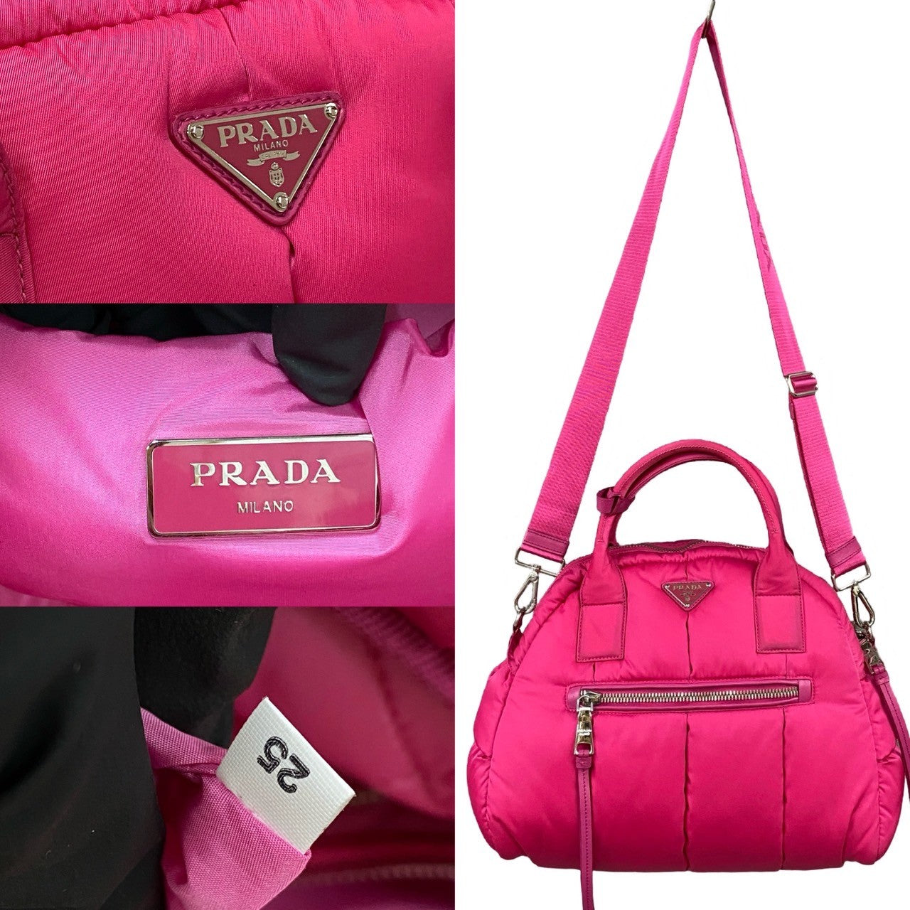 Prada Nylon Leather 2way Shoulder Bag 38195