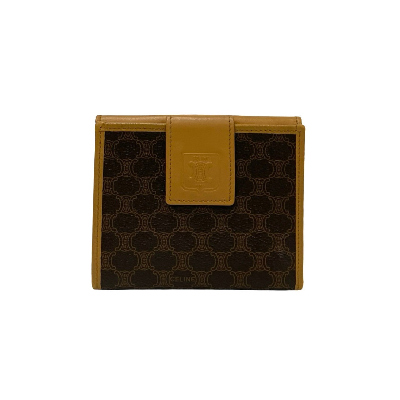 Celine Vintage Macadam Leather Wallet Brown