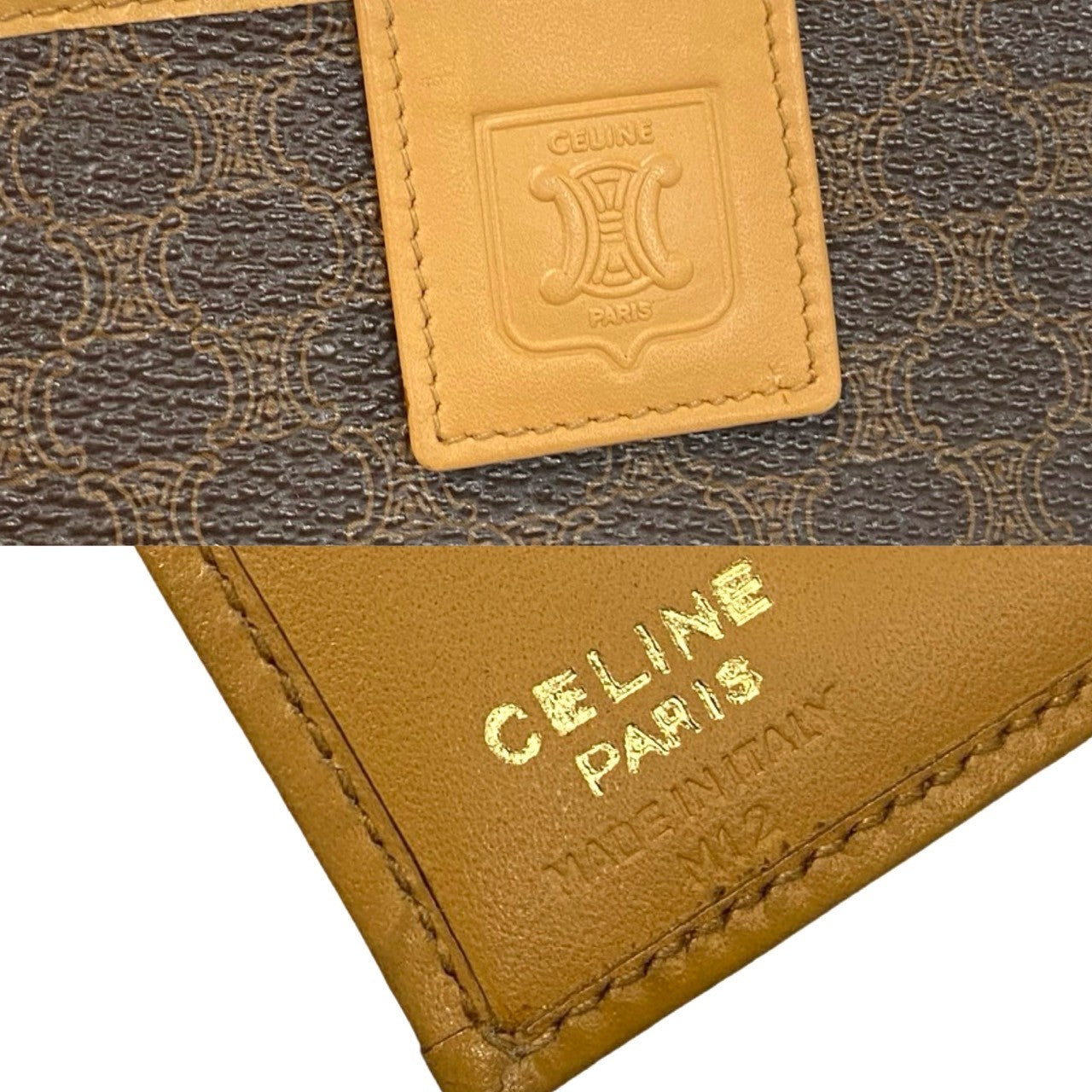 Celine Vintage Macadam Leather Wallet Brown