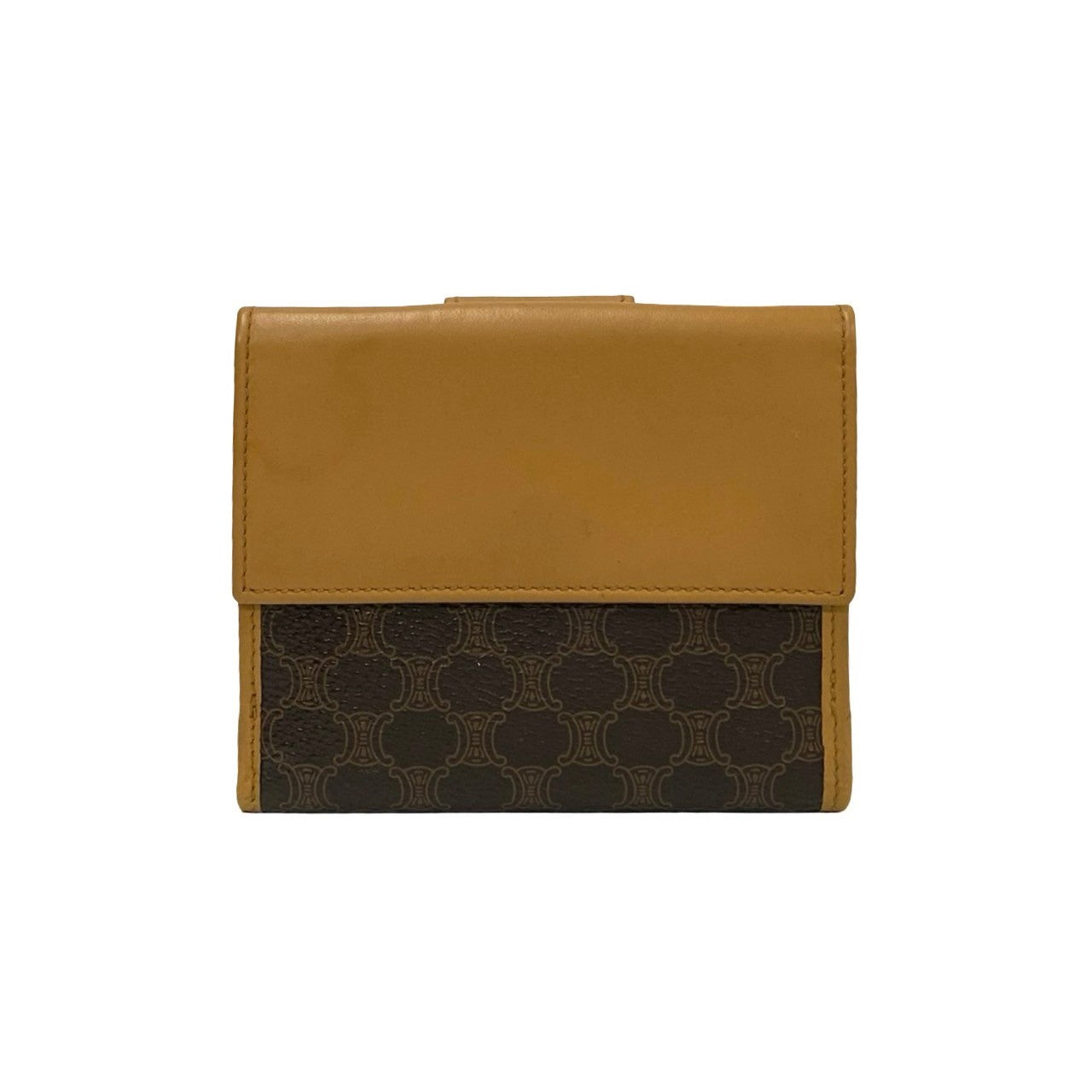 Celine Vintage Macadam Leather Wallet Brown