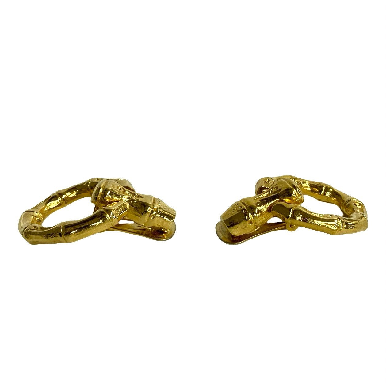 Gucci Vintage Bamboo Motif Earrings Gold