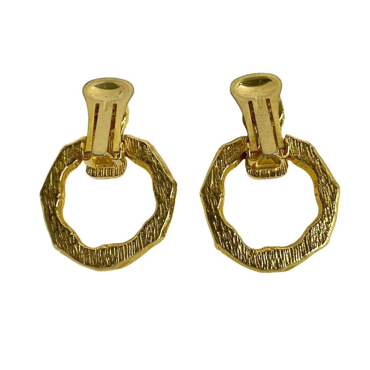 Gucci Vintage Bamboo Motif Earrings Gold