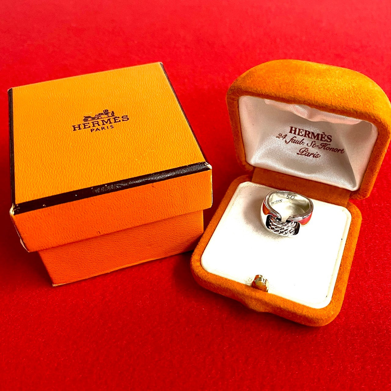 Hermes Vintage Silver 925 Ring