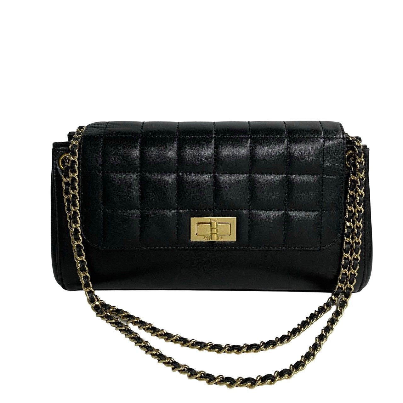 Chanel 2.55 Logo Turnlock Lambskin Shoulder Bag