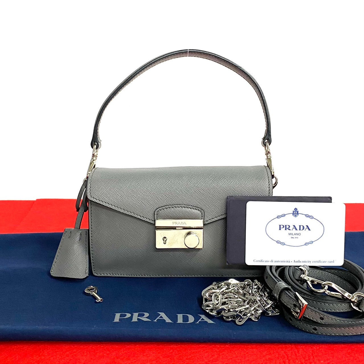 Prada Saffiano Leather 2way Mini Shoulder Bag