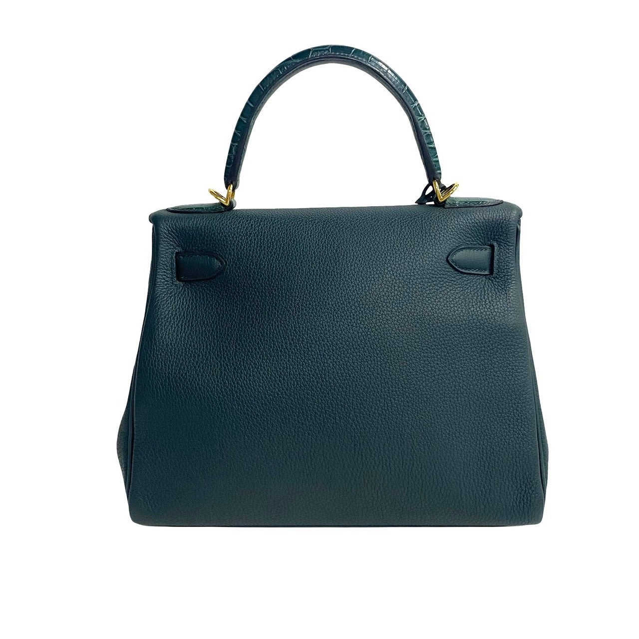 Hermes Kelly 28 Leather Shoulder Bag Green