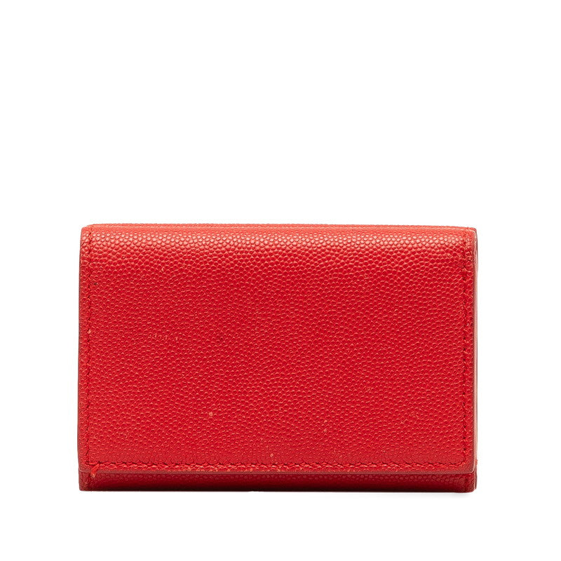 Burberry Leather TB Logo Trifold Wallet Red in Very Good Condition