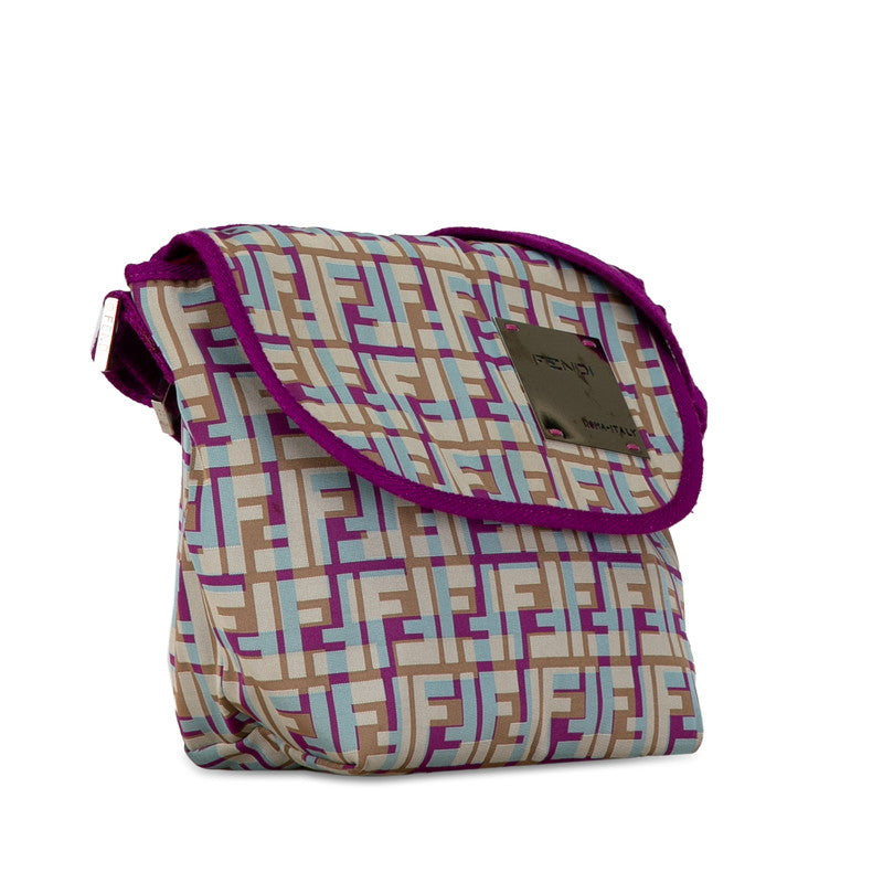 Fendi Zucca Flap Shoulder Bag  Canvas Shoulder Bag 26771 in Good condition