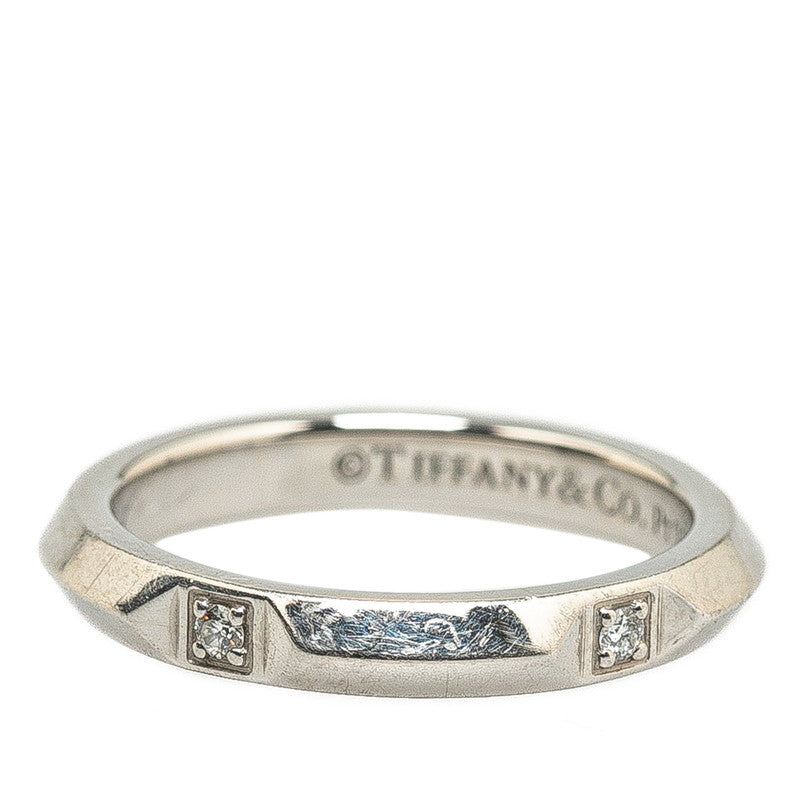 Tiffany & Co Platinum 5P Diamond Band  Metal Ring in Good condition