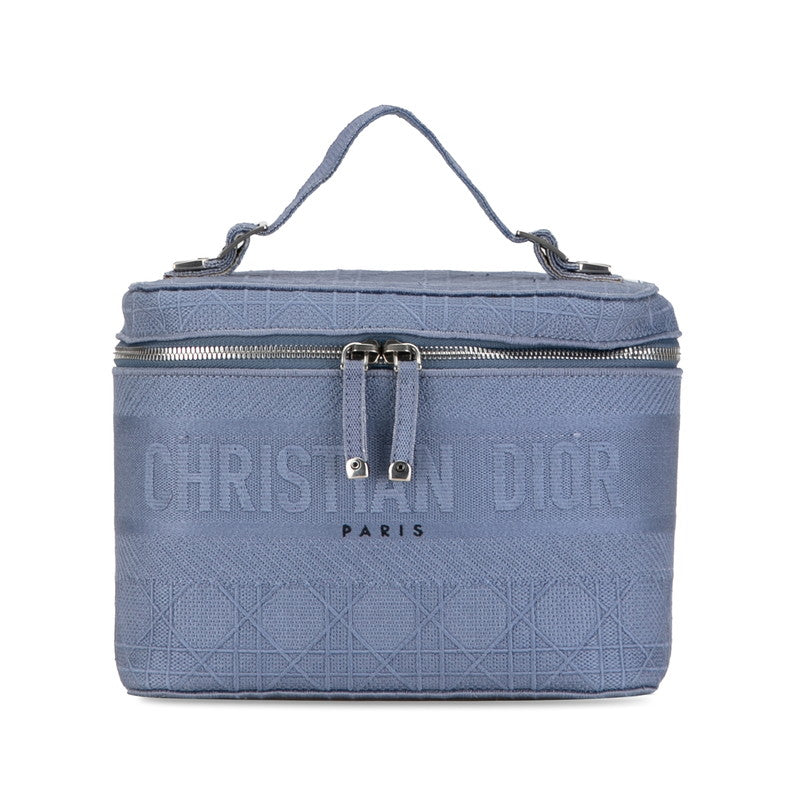 Dior Cannage D-Lite Vanity Case Canvas Vanity Bag in Excellent condition