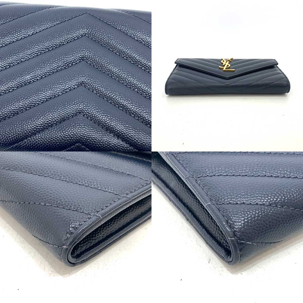 Yves Saint Laurent  Leather Long Wallet 6-ot240301-1ta in Very Good Condition