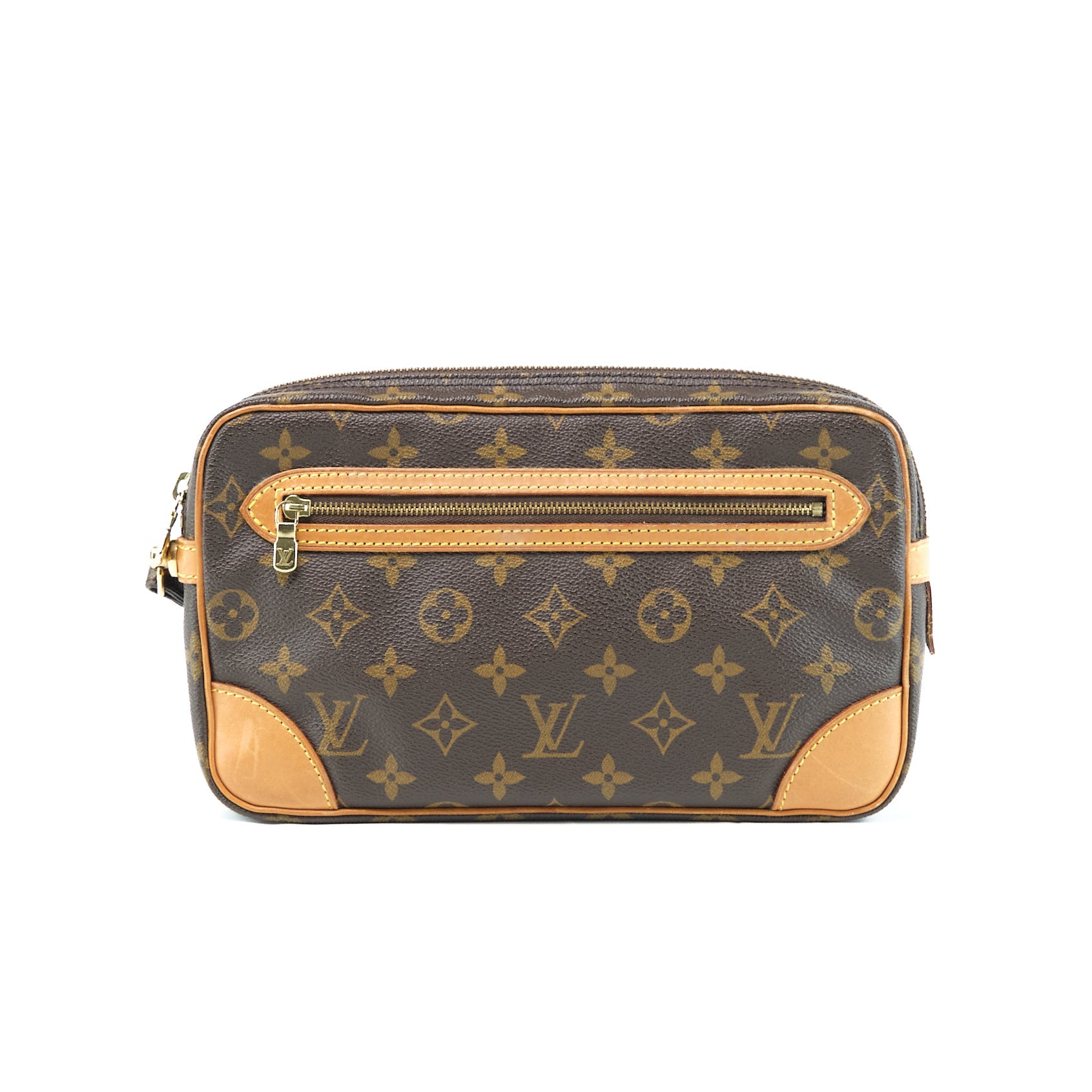 Louis Vuitton Monogram Marly Dragonne PM Canvas Clutch Bag in Very Good Condition