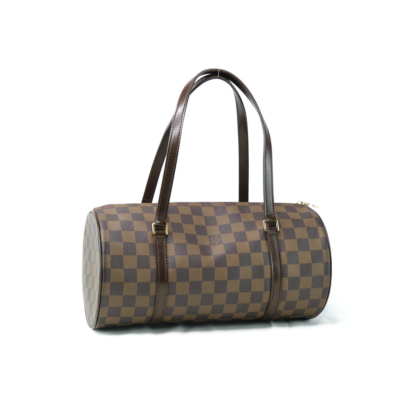 Louis Vuitton Damier Ebene Papillon 30 with Pouch Canvas Handbag in Great Condition