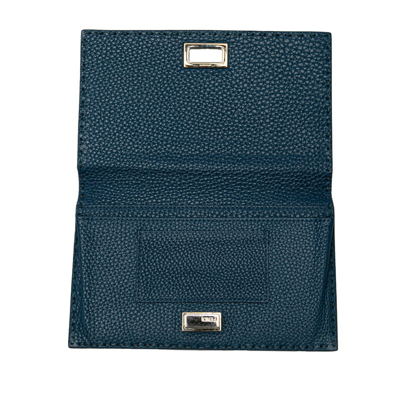 Fendi Peekaboo Selleria Leather Long Wallet Blue in Great Condition